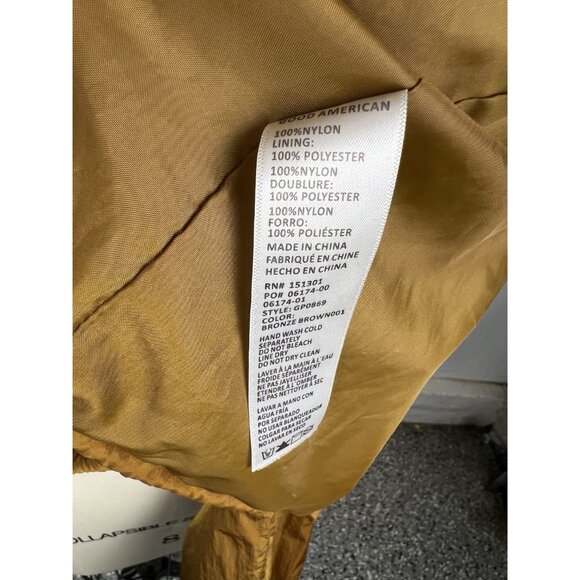 GOOD AMERICAN Essentials Shine Track Jacket Sz 3 Large Bronze - Picture 10 of 10